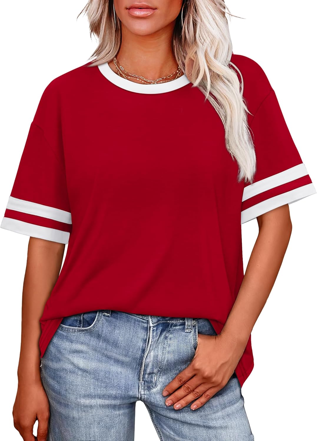 Womens T Shirts Loose Fit Short Sleeve Tees
