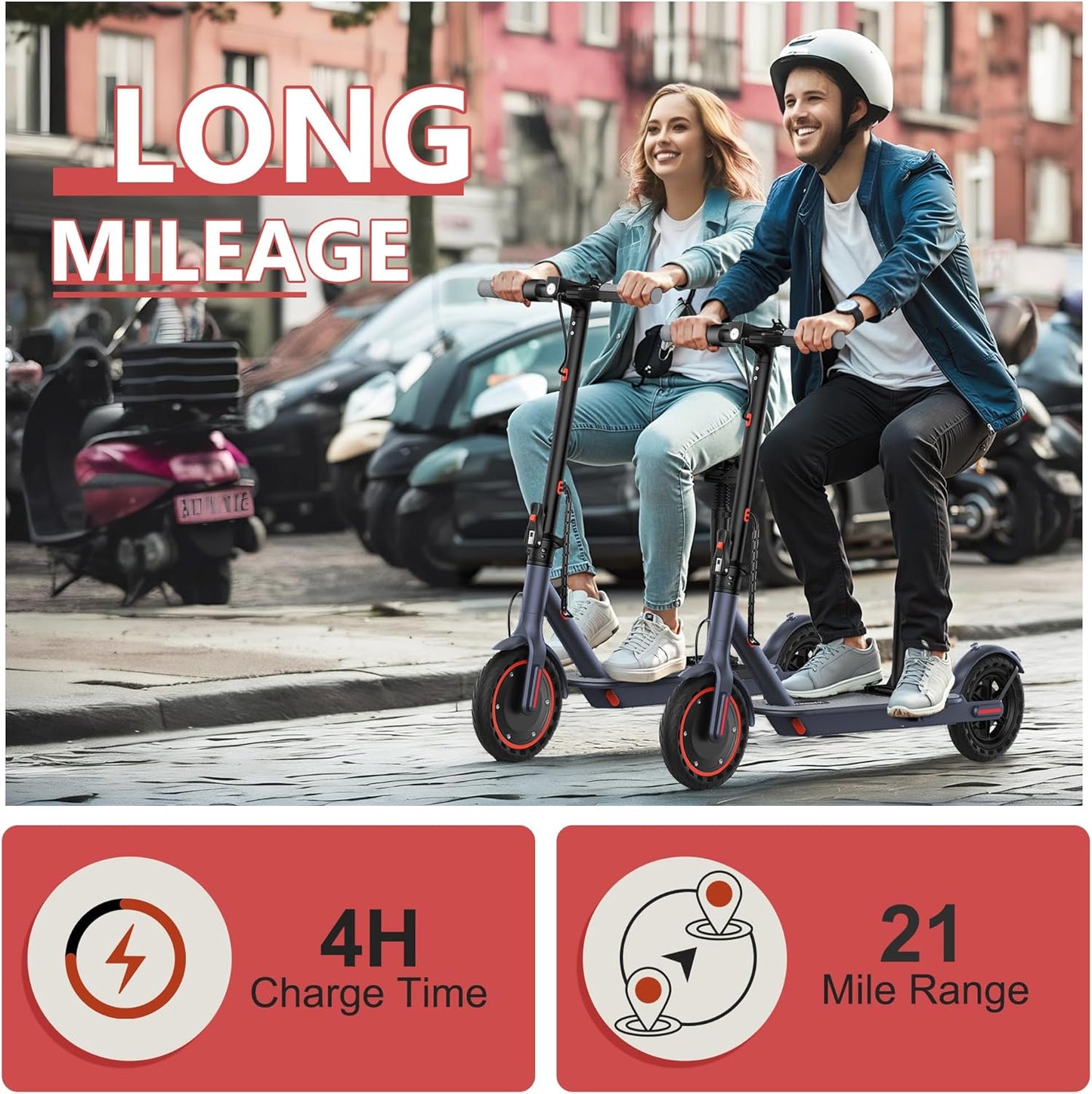 Electric Scooter for Adults 8.5/10/14" Tires, 19/22Mph, 350W/500W Motor