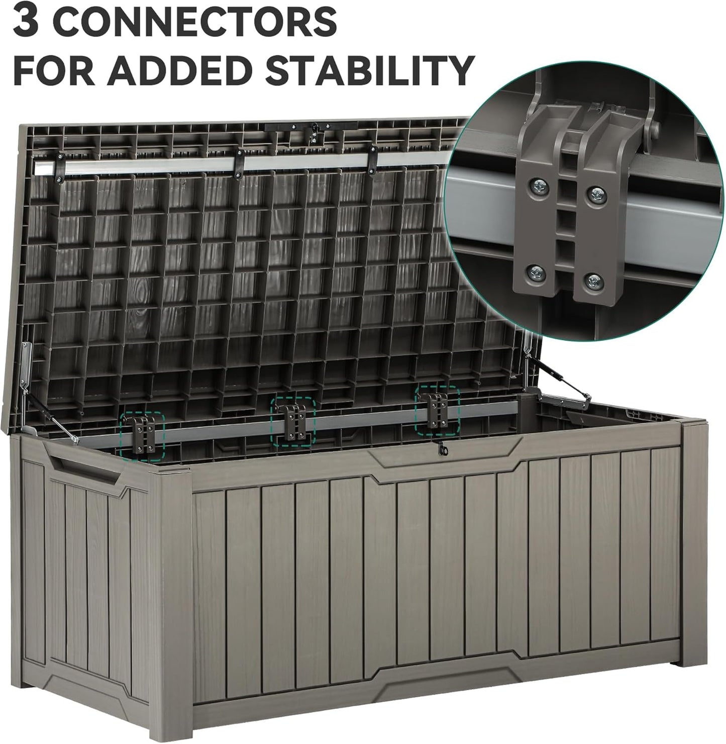 YITAHOME 120 Gallon Large Deck Box Upgraded Resin Outdoor Storage Boxes