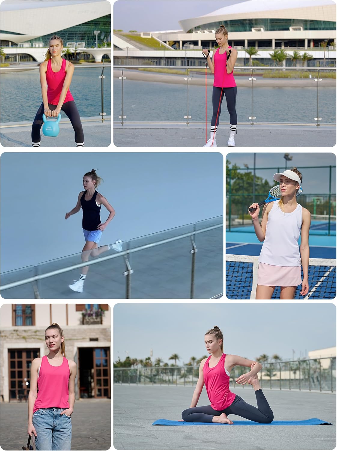 Womens Racerback Workout Tank Tops Lightweight for Running Yoga Gym Casual