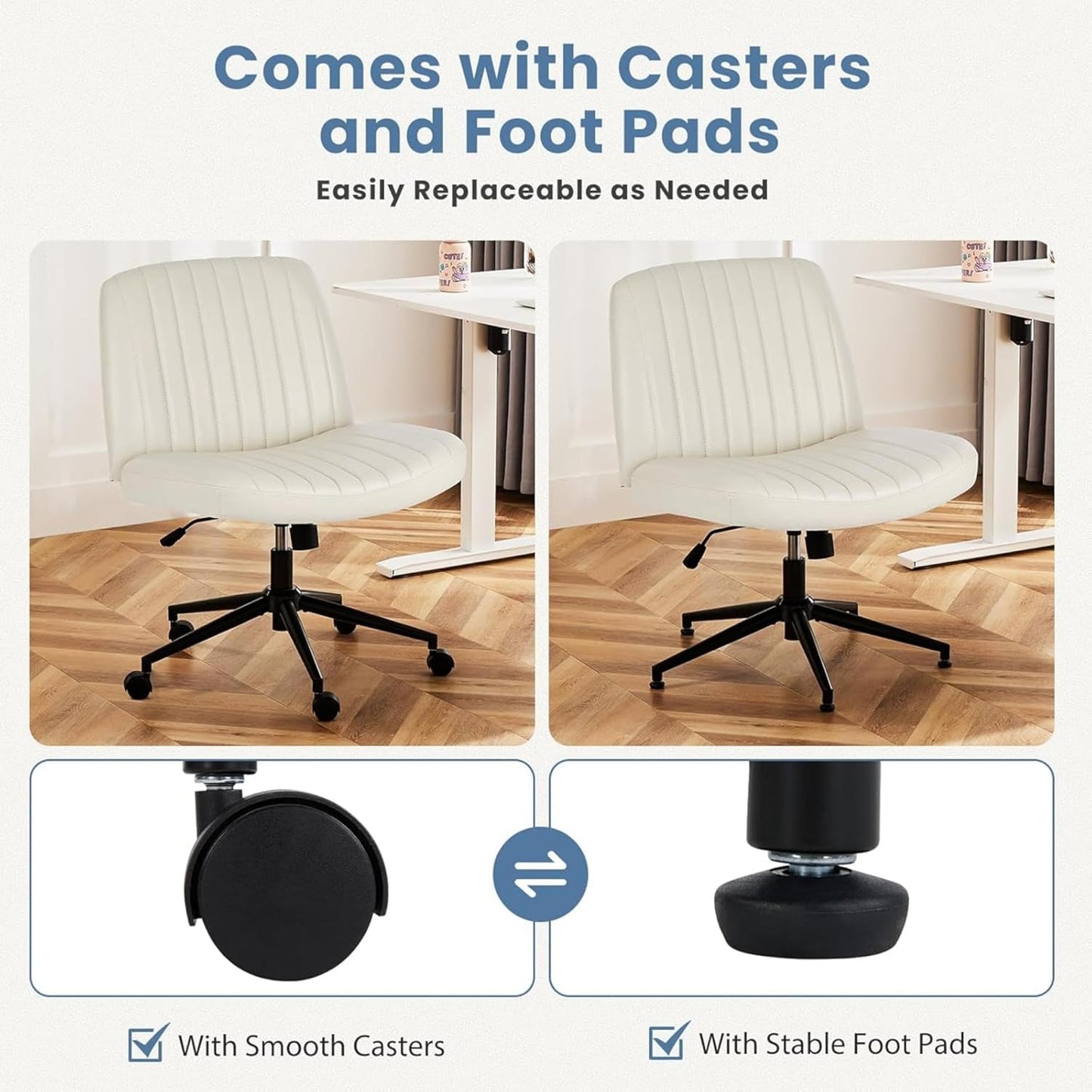 DUMOS Criss Cross Chair Legged Office Wide Comfy Desk Seat