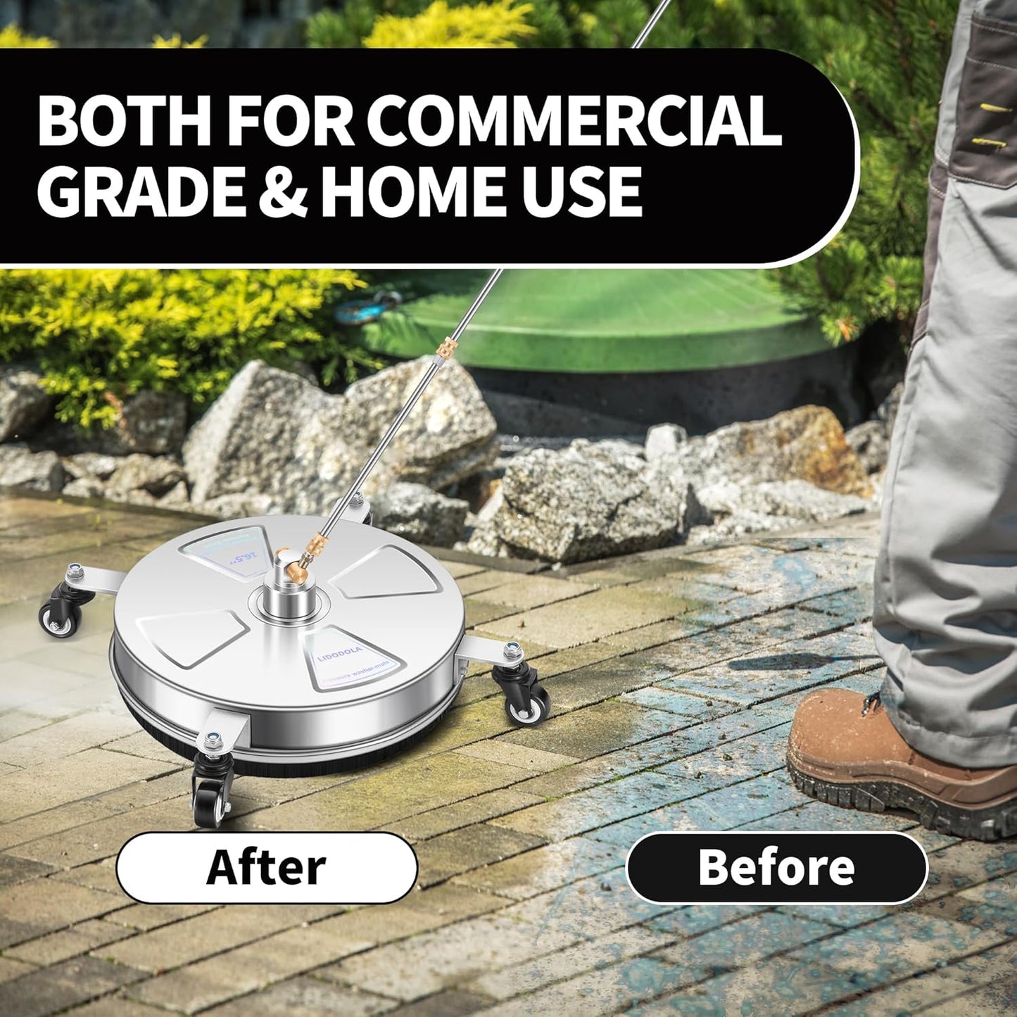 14" Pressure Washer Surface Cleaner with 4 Wheels