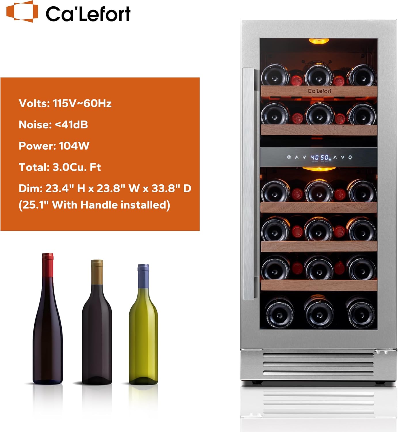 24 Inch Wine Fridge 54 Bottle Wine Cooler Refrigerator