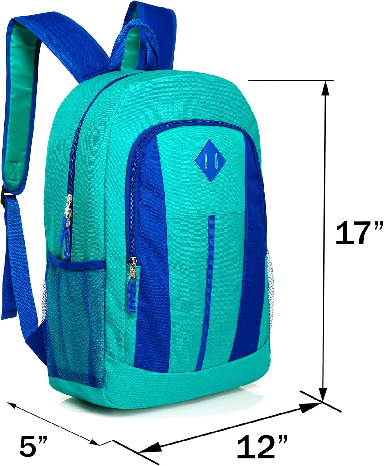 24 Pack 17 Inch Kids Backpacks in 20 Assorted Colors and Prints