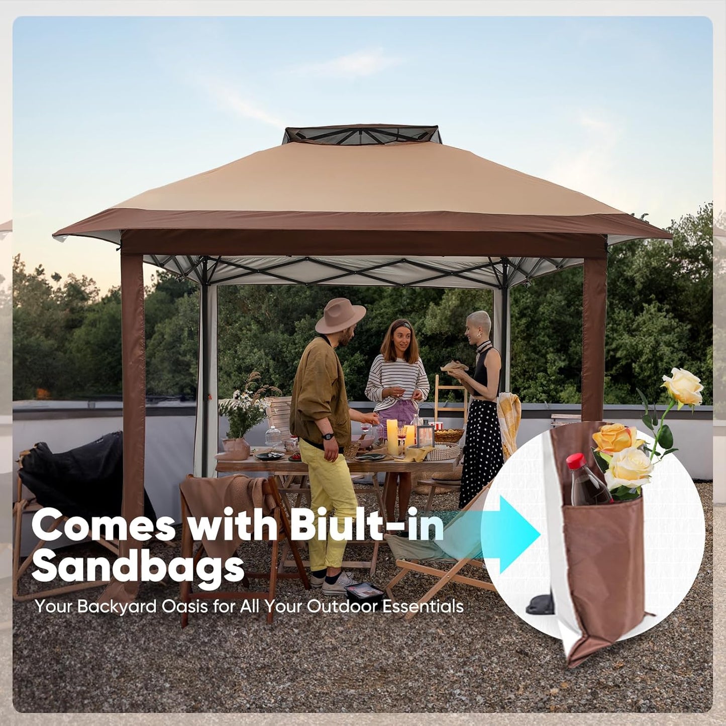 10x10FT Instant Canopy Tent – UV Protective Pop-Up Shelter for Backyard Patio or Camping