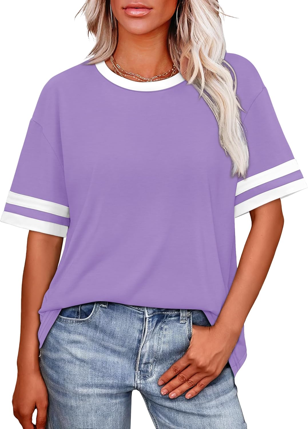 Womens T Shirts Loose Fit Short Sleeve Tees