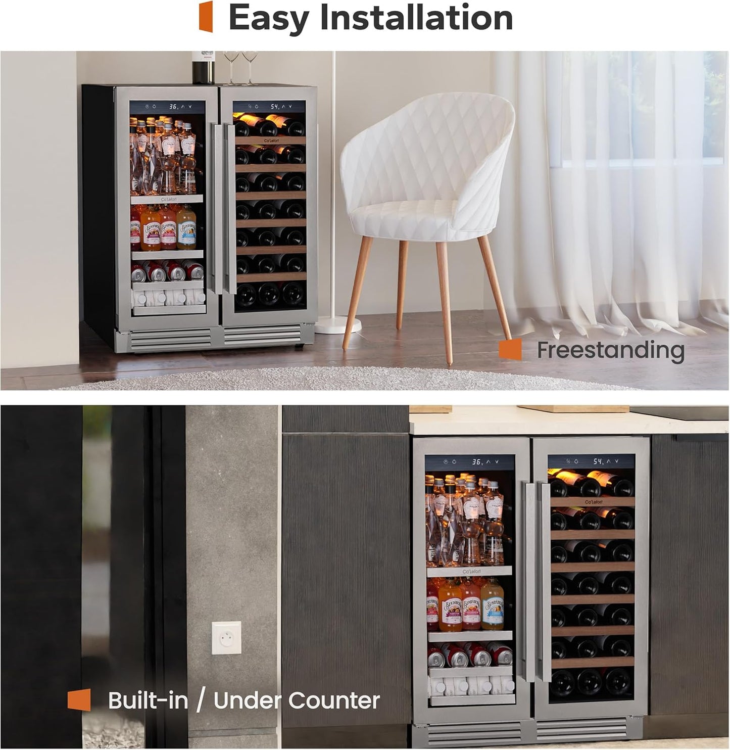 24 Inch Wine Fridge 54 Bottle Wine Cooler Refrigerator
