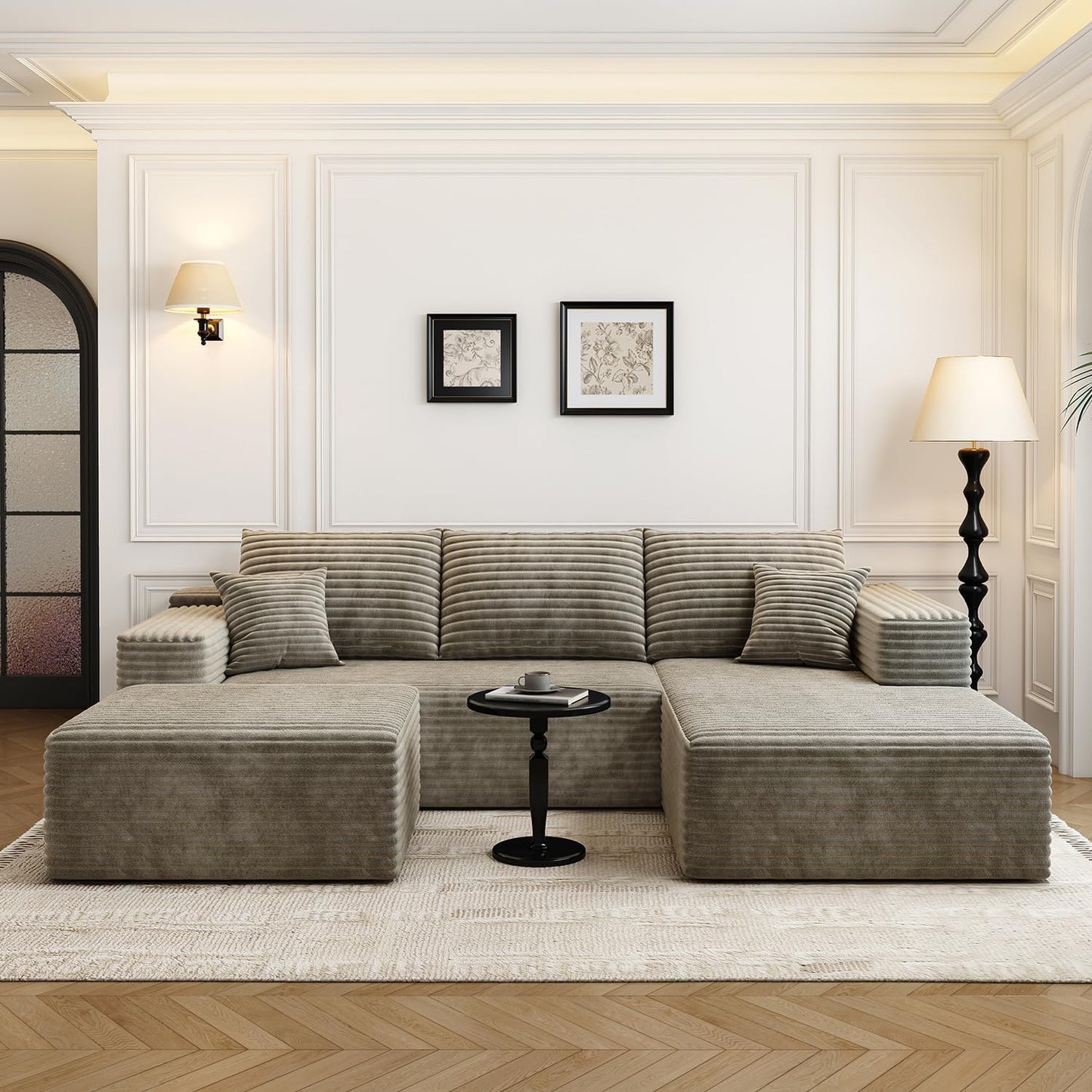 107.5" Cloud Modular Sectional Sofa with 1 Ottoman
