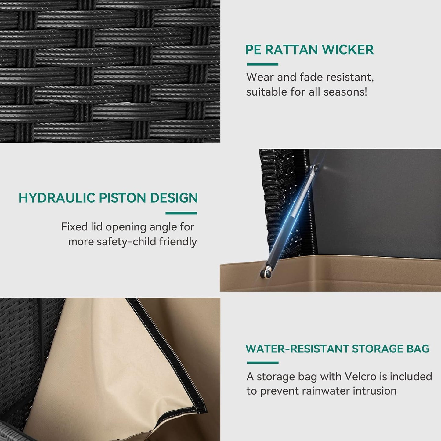 230 Gallon Deck Box XXL Wicker Outdoor Storage Box