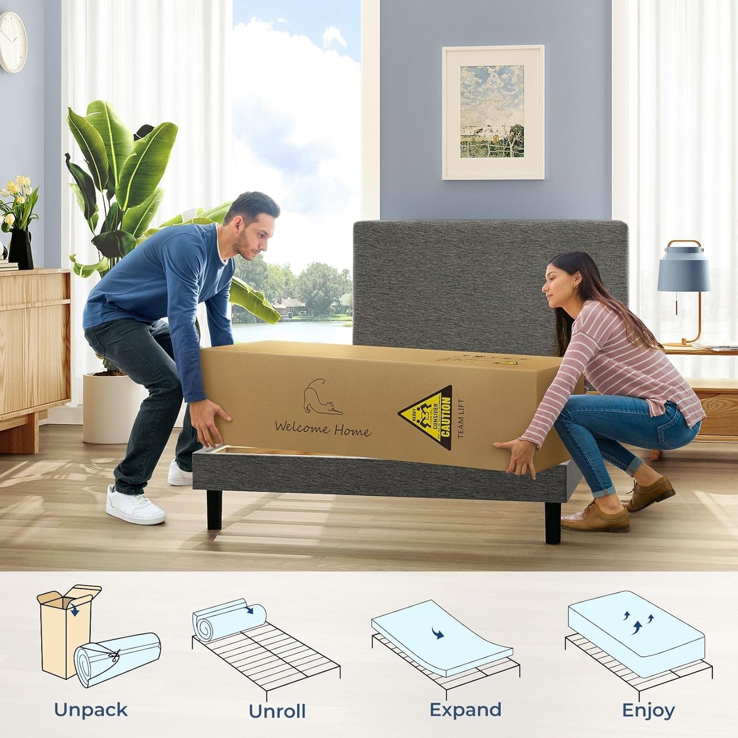 10 Inch Hybrid Mattress in a Box with Memory Foam