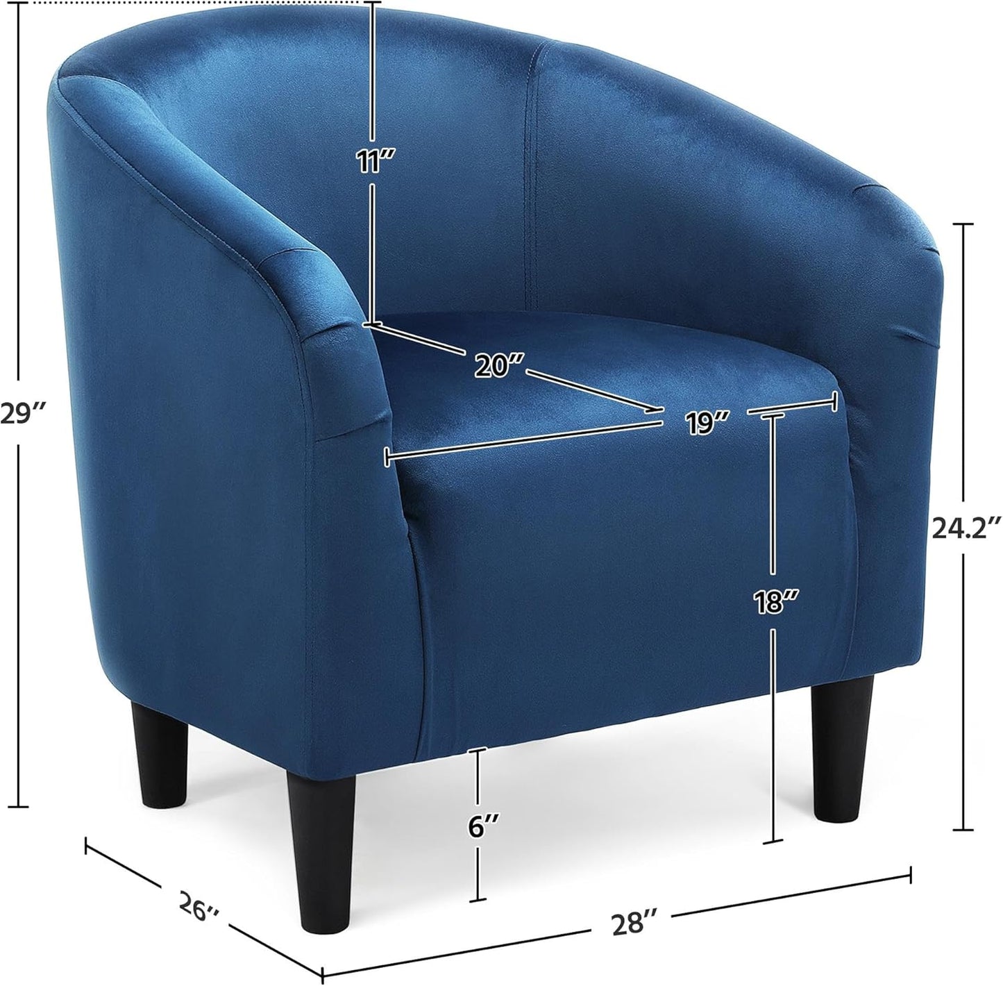 Yaheetech Accent Barrel Chair Boucle Fabric Club Chair