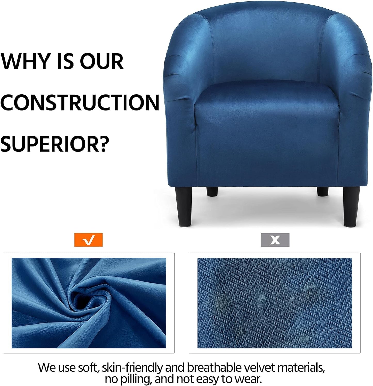 Yaheetech Accent Barrel Chair Boucle Fabric Club Chair