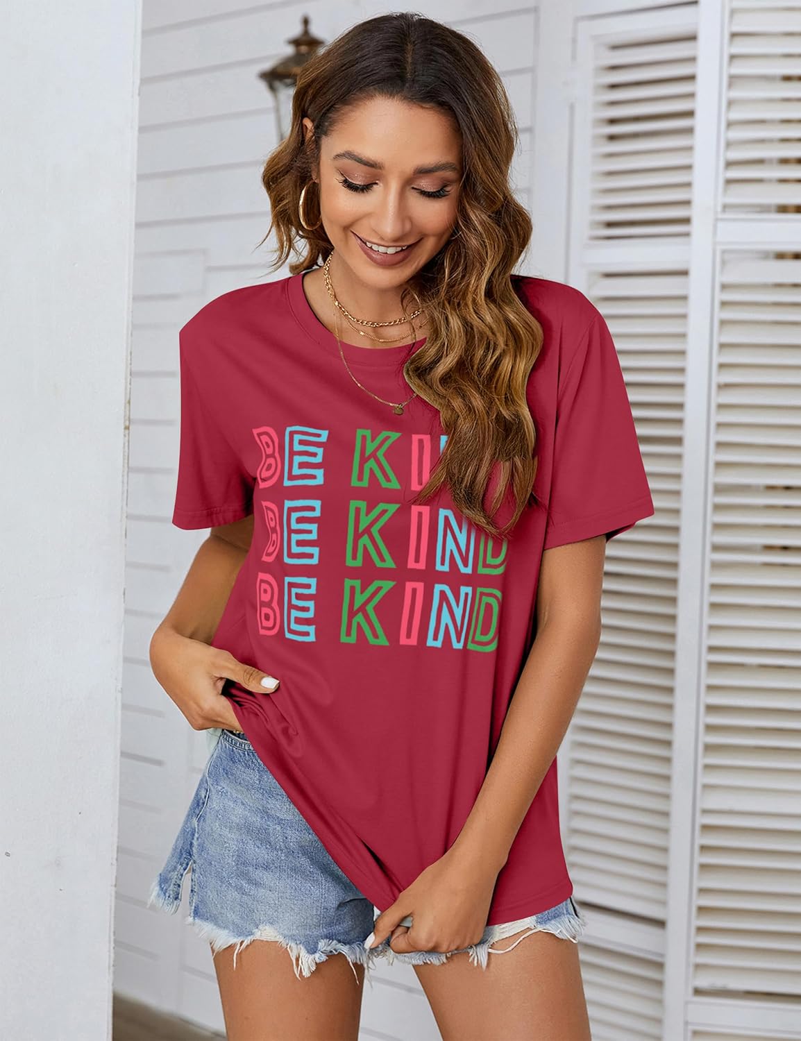 Womens Be Kind Shirt Short Sleeve Graphic Tees