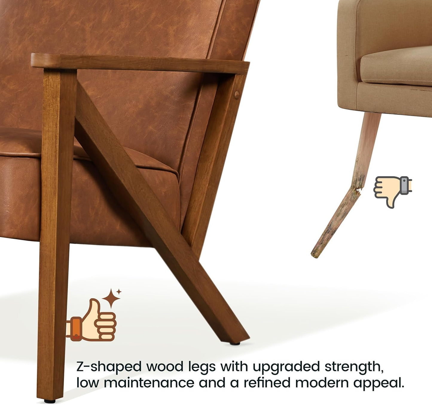 Yaheetech Accent Chair Armchair with Strong Wood Frame