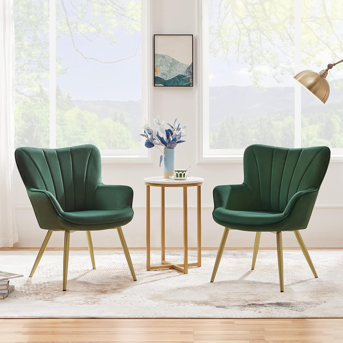 Yaheetech PU Leather Armchair Modern Accent Chair with Metal Legs