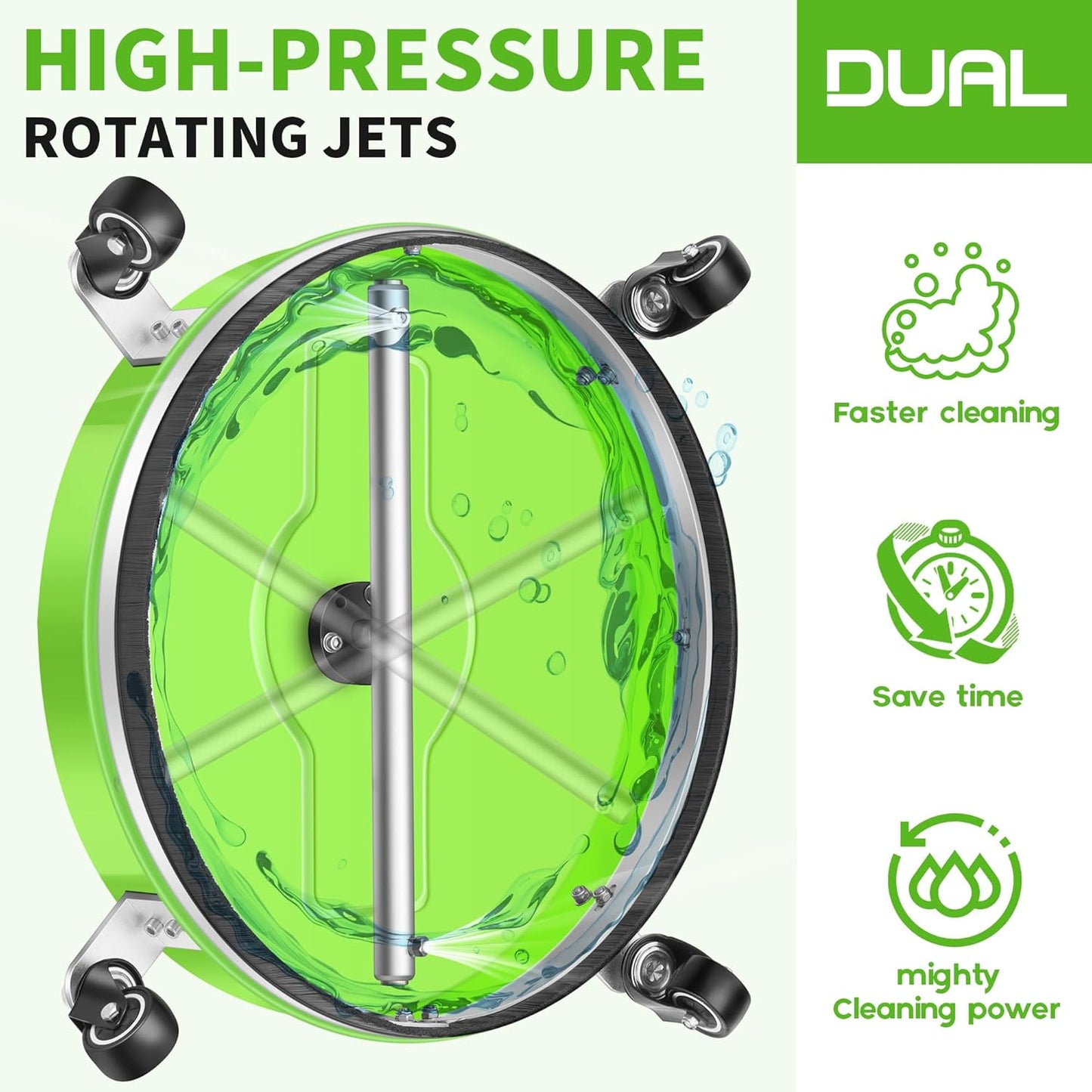 14" Pressure Washer Surface Cleaner with 4 Wheels