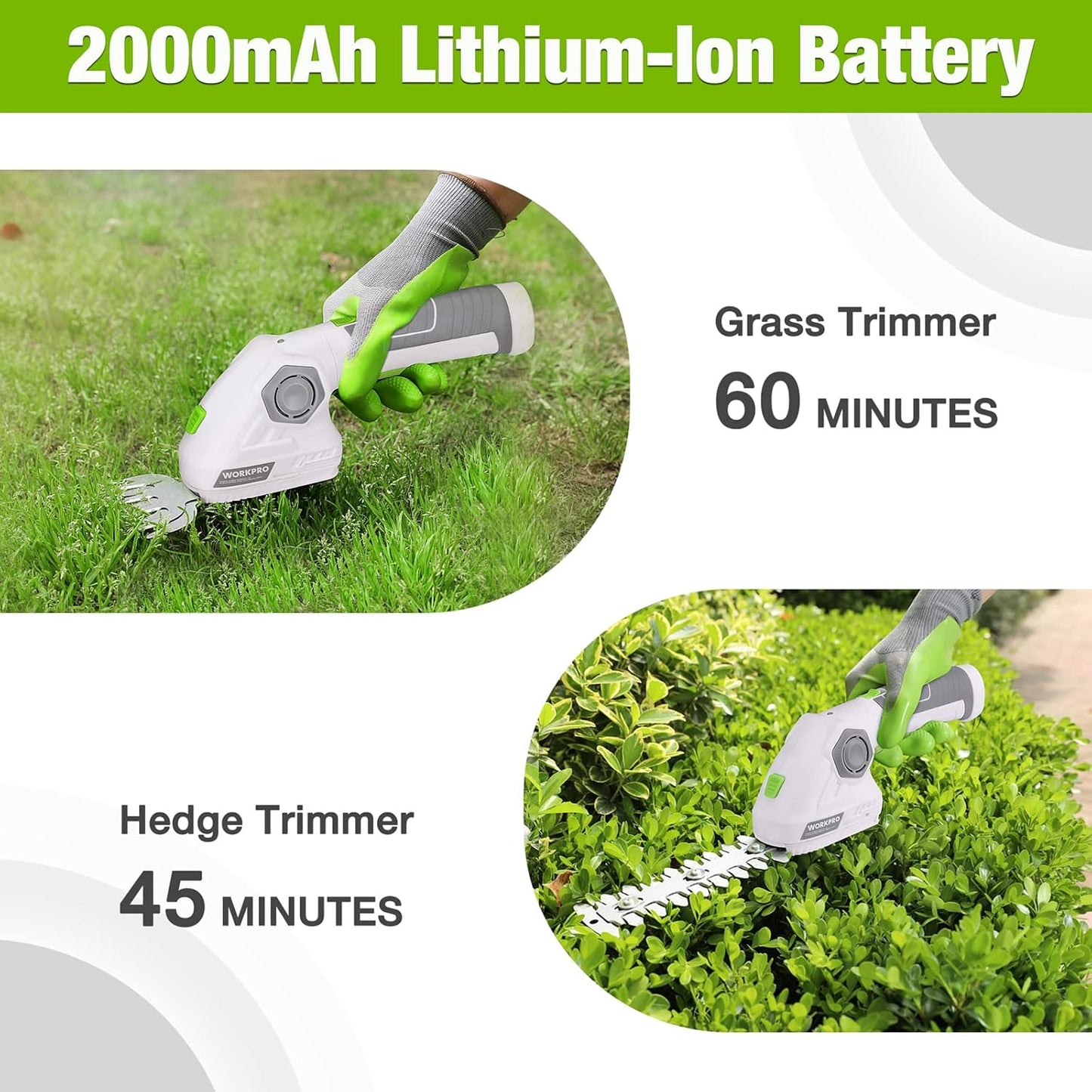 WORKPRO Cordless Grass Shear & Shrubbery Trimmer