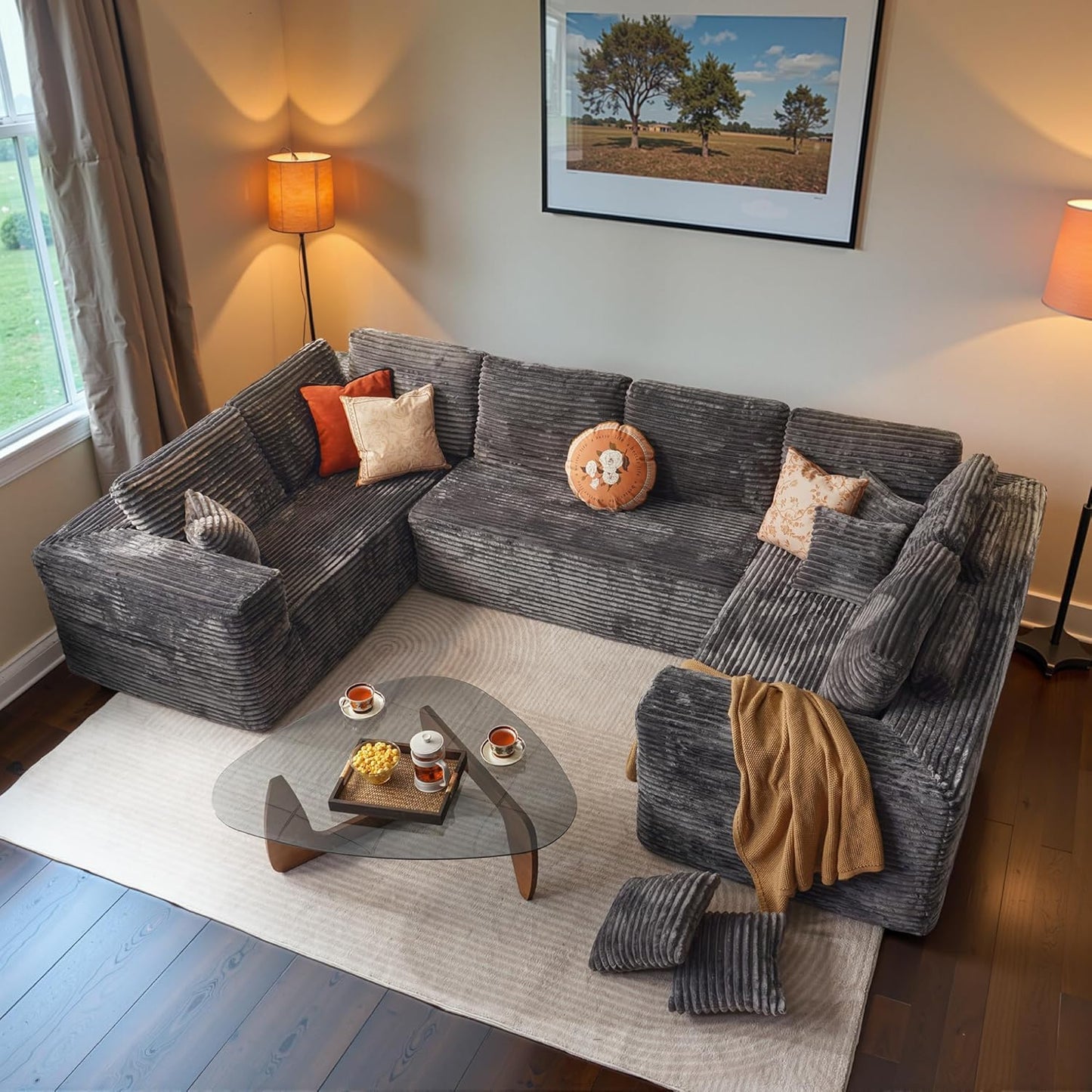 104" Cloud Sectional Couch with L-Shape Chaise