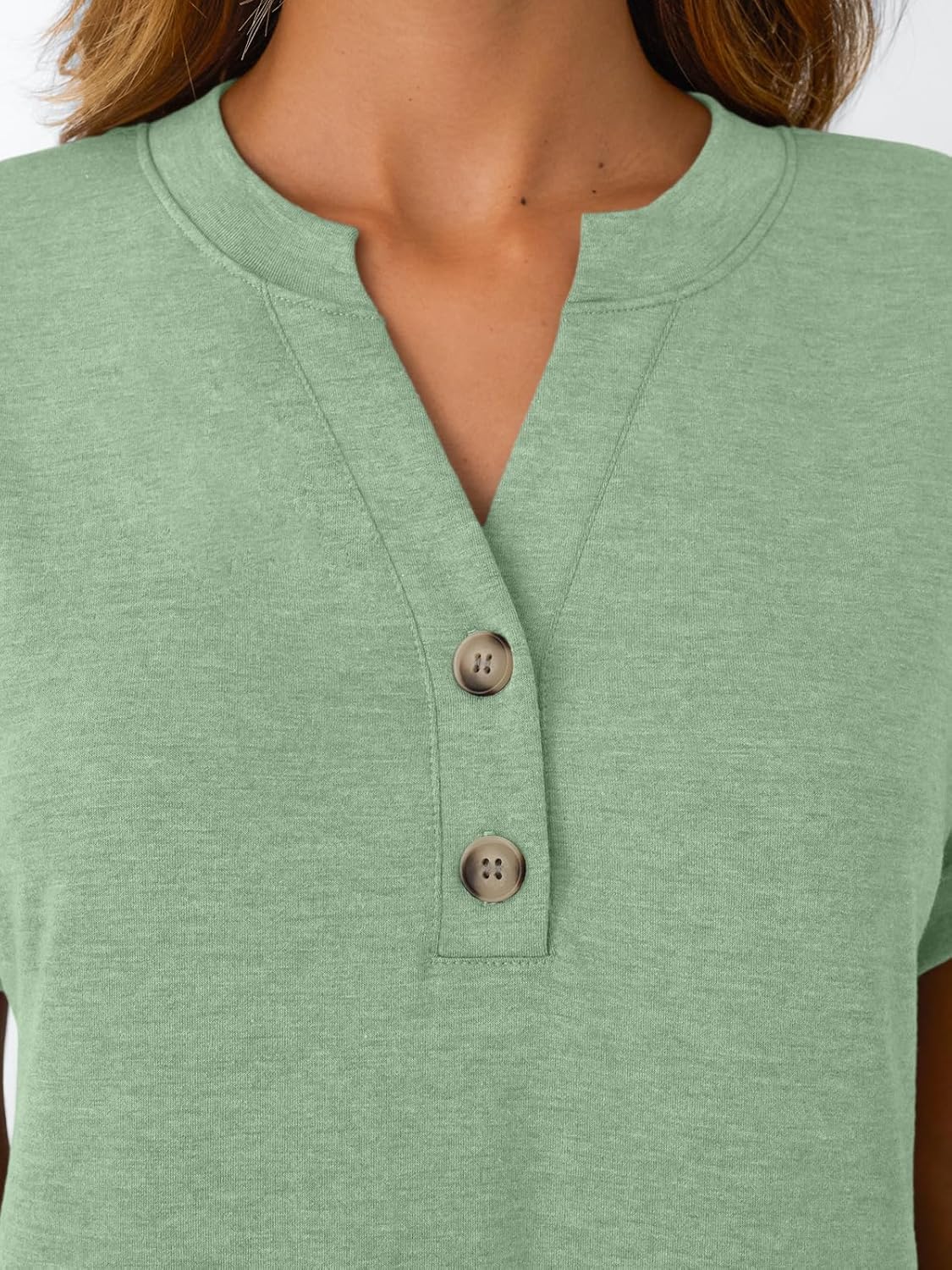 Women's Short Sleeve Shirts Henley Dressy Casual Summer Tops