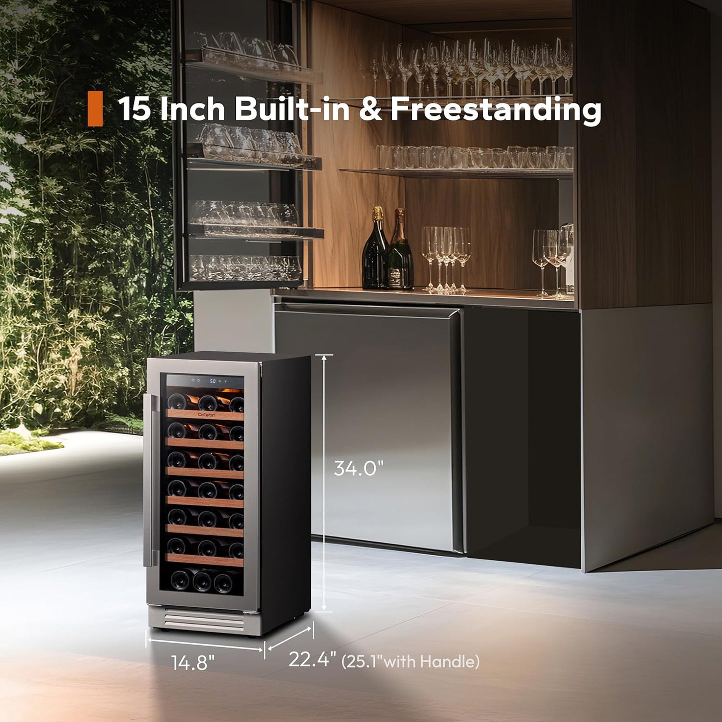 24 Inch Wine Fridge 54 Bottle Wine Cooler Refrigerator