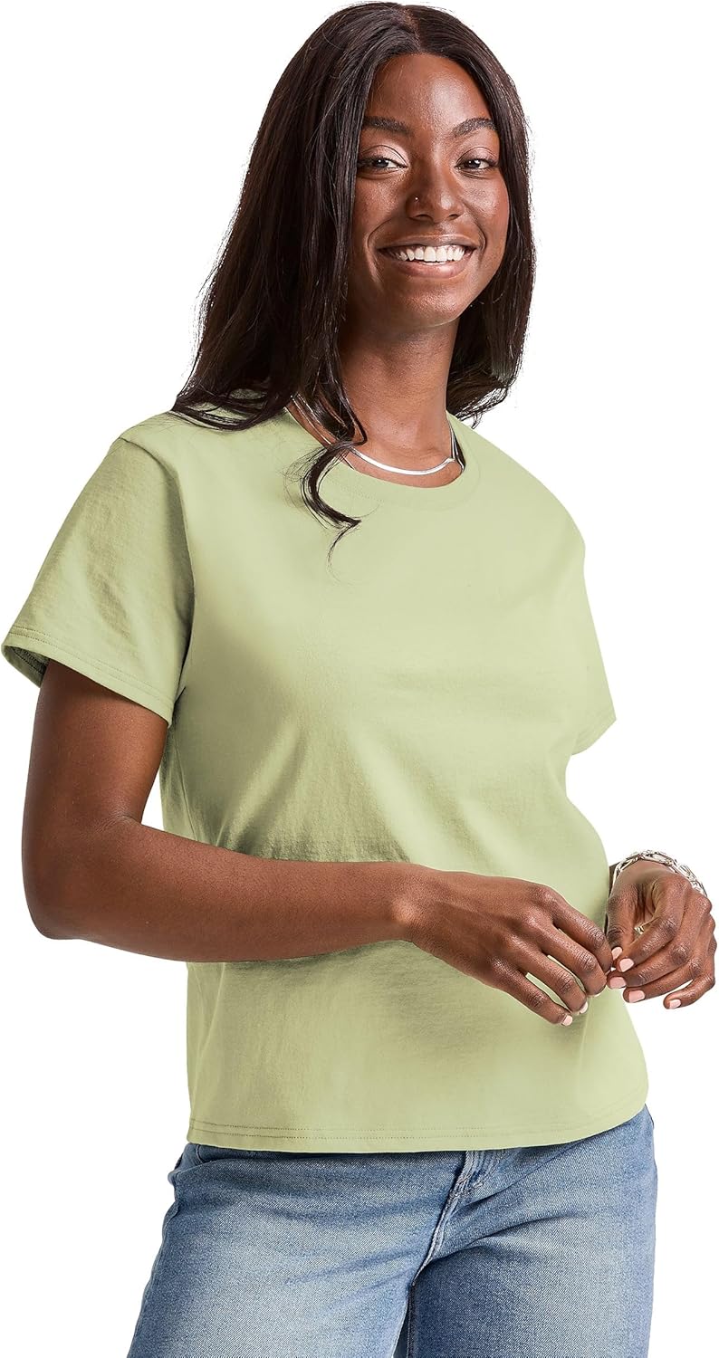 Cotton Crewneck Tee, Classic Fit T-Shirt for Women