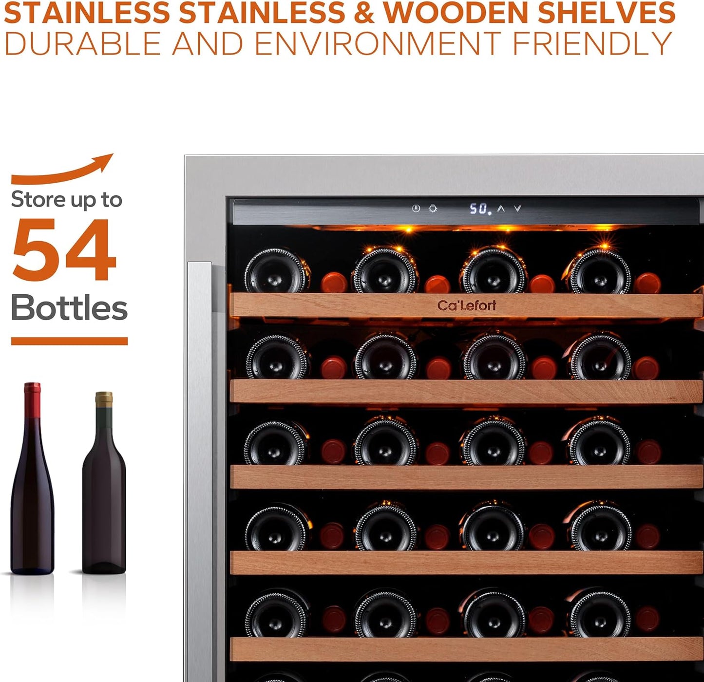 24 Inch Wine Fridge 54 Bottle Wine Cooler Refrigerator
