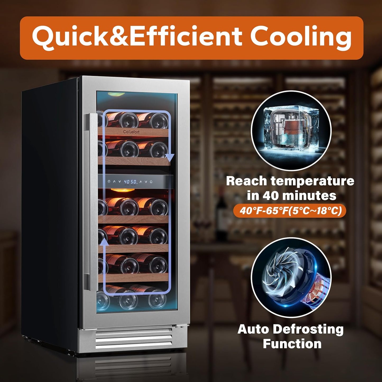 24 Inch Wine Fridge 54 Bottle Wine Cooler Refrigerator