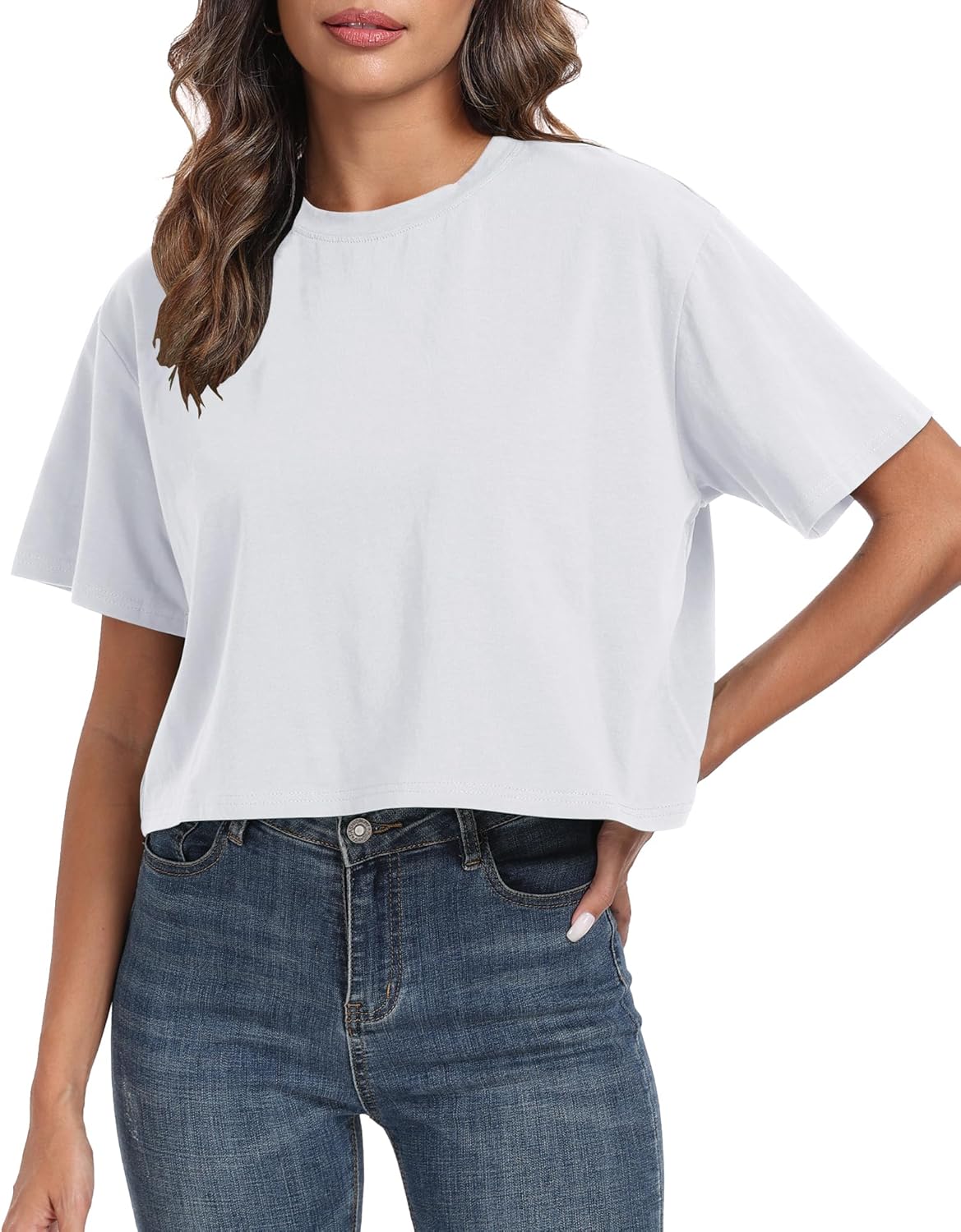 Women's Oversized Workout Cropped T Shirts