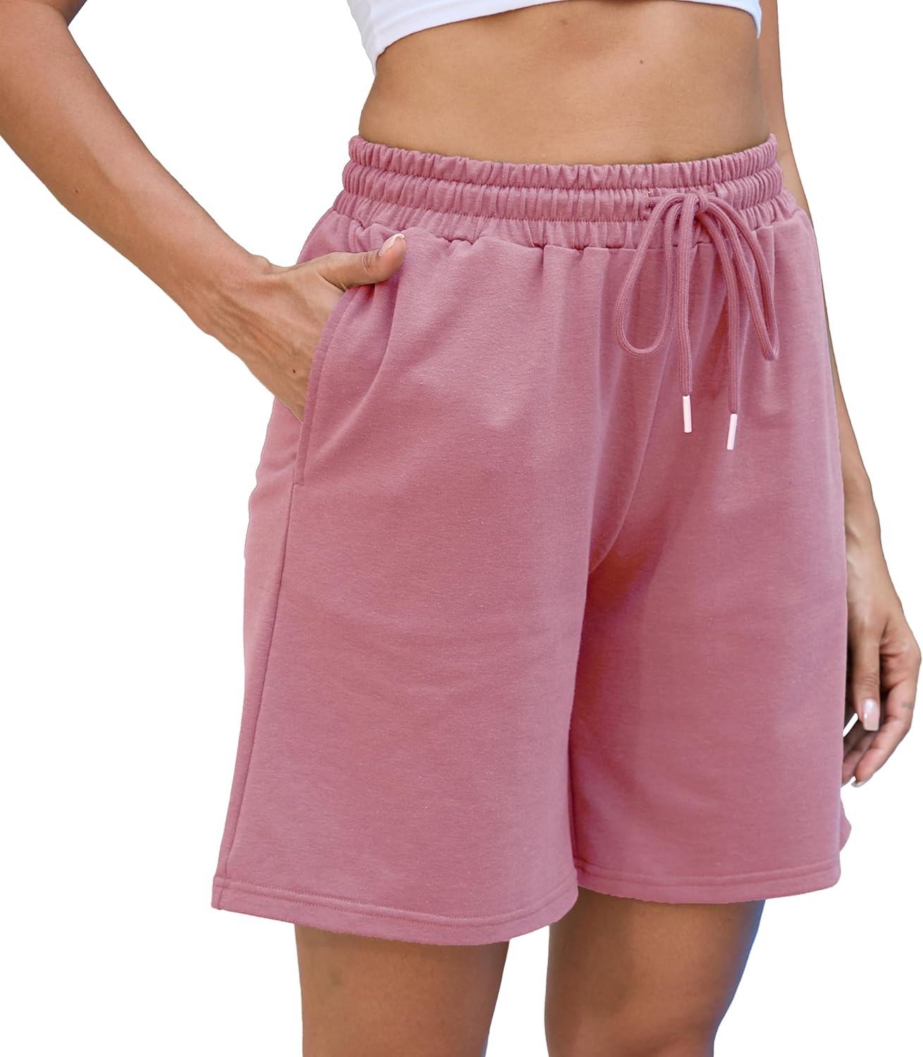 Womens Athletic Shorts Jogger Sweat Summer Loose Drawstring Bermuda Shorts with Pockets