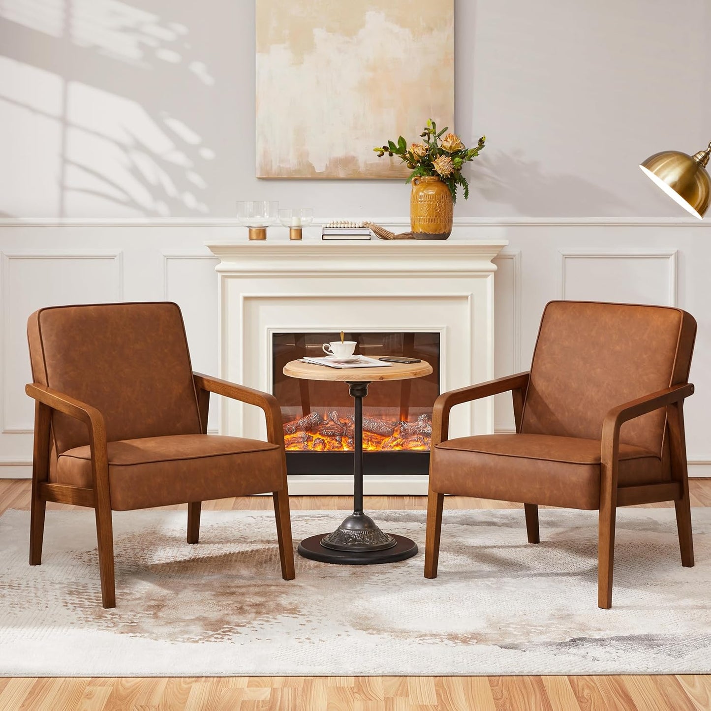 Yaheetech Accent Chair Armchair with Strong Wood Frame