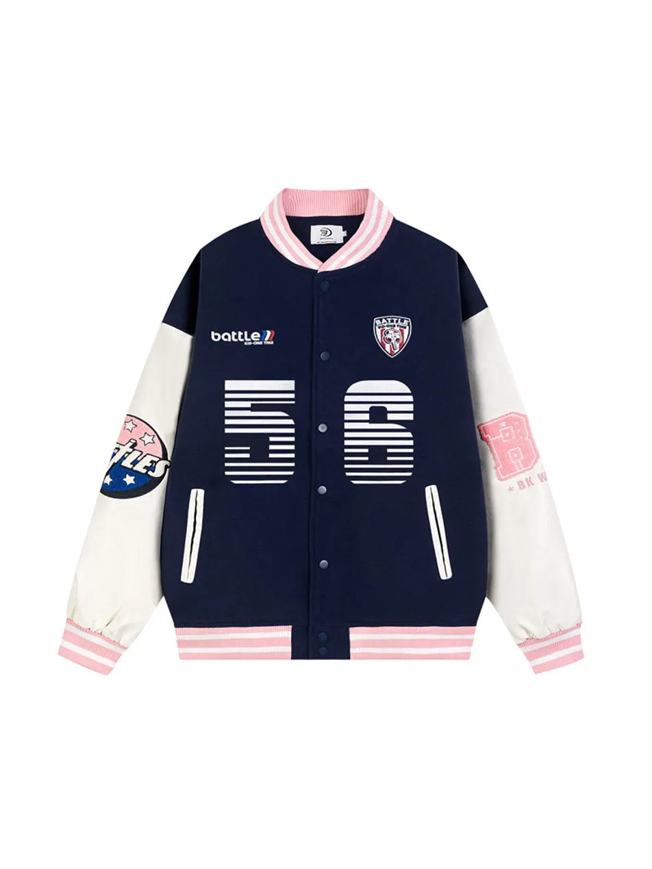 Letter Patchwork Element Baseball Jacket for Men