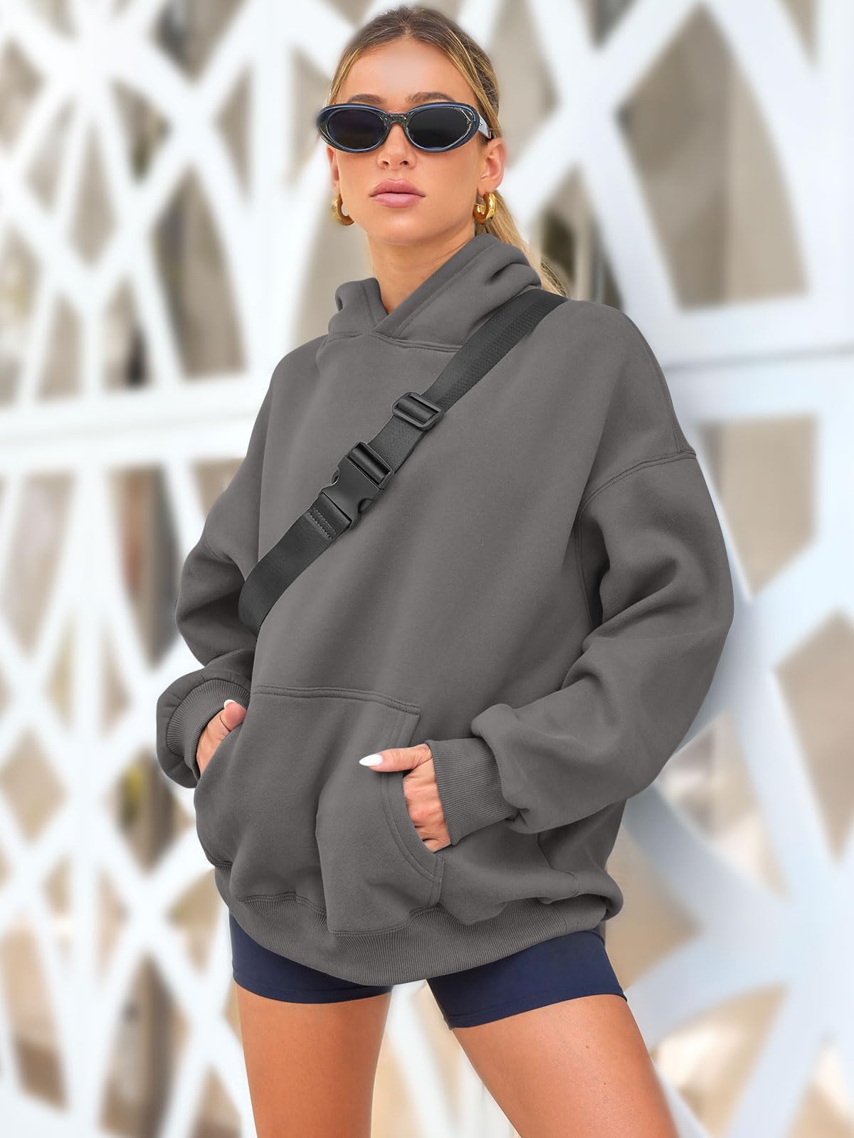 Womens Oversized Sweatshirts Fleece Hoodies Long Sleeve Shirts