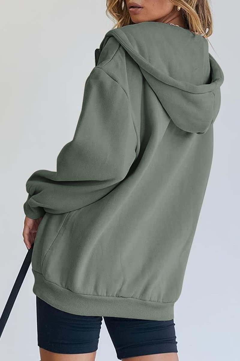 Womens Zip Up Hoodies Long Sleeve Fall Oversized Sweatshirts