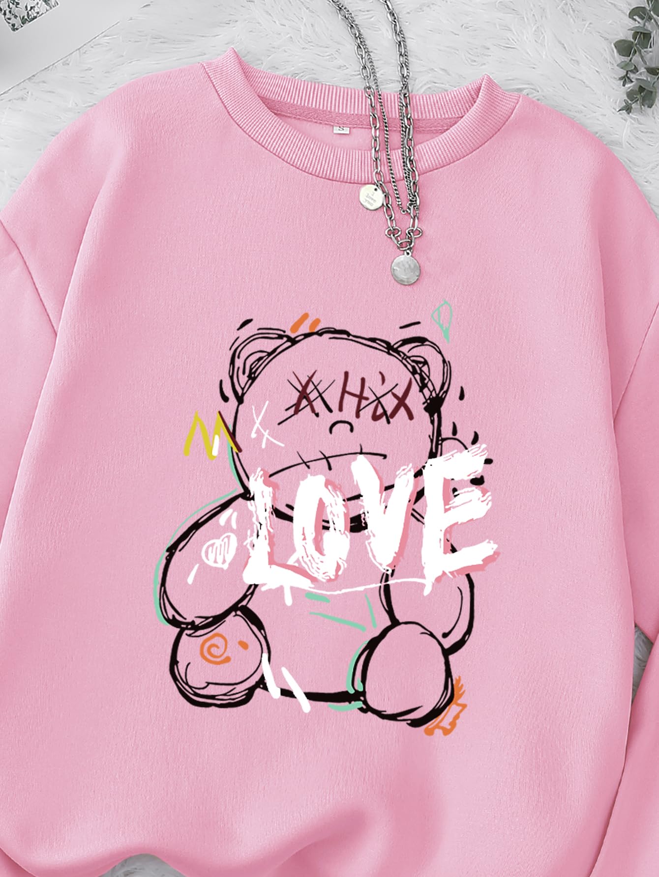 Women's Letter Graphic Print Long Sleeve Sweatshirt Pullover Tops