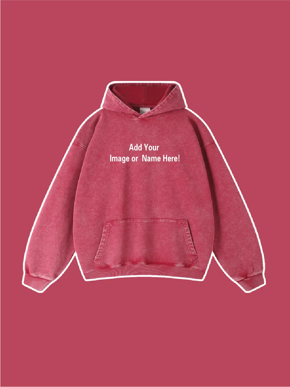 Custom Washed Vintage Kangaroo Pocket Hoodie