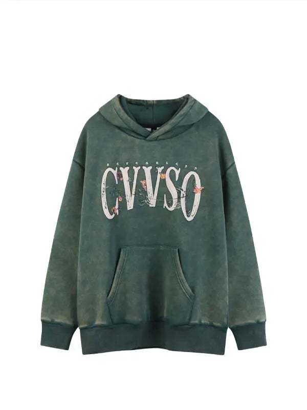 Men's Letter Kangaroo Pocket Hooded Sweatshirt