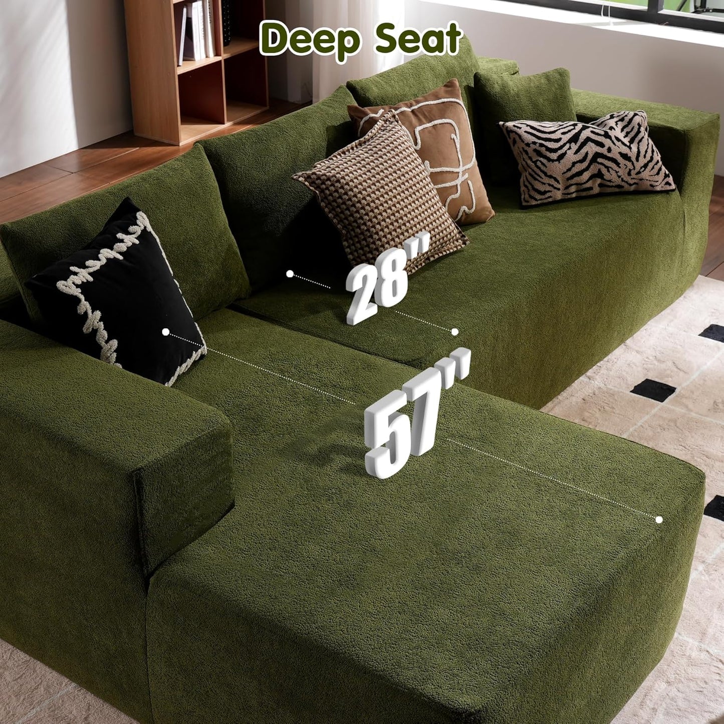 104" Cloud Sectional Couch with L-Shape Chaise