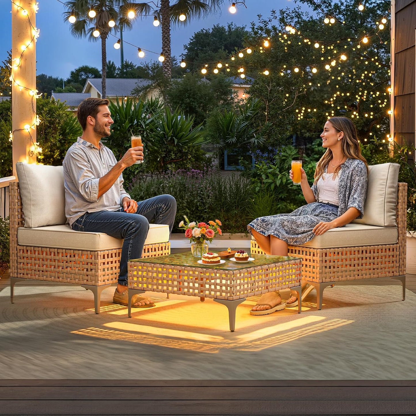 YITAHOME 5 Pieces Outdoor Patio Dining Table Chair Set