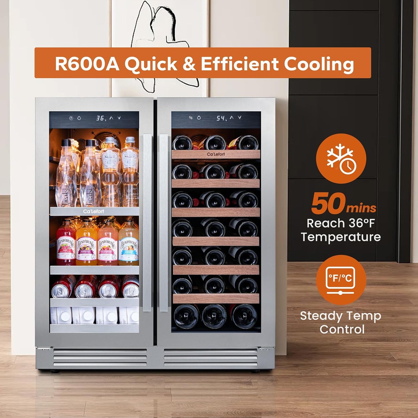 24 Inch Wine Fridge 54 Bottle Wine Cooler Refrigerator
