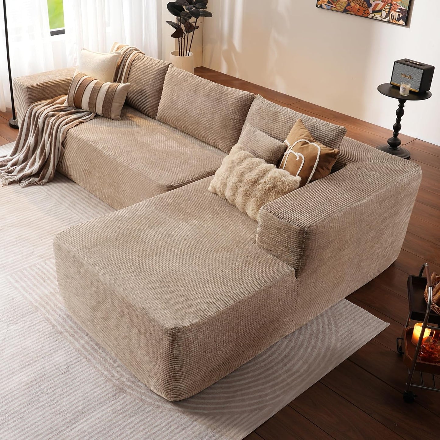 104" Cloud Sectional Couch with L-Shape Chaise