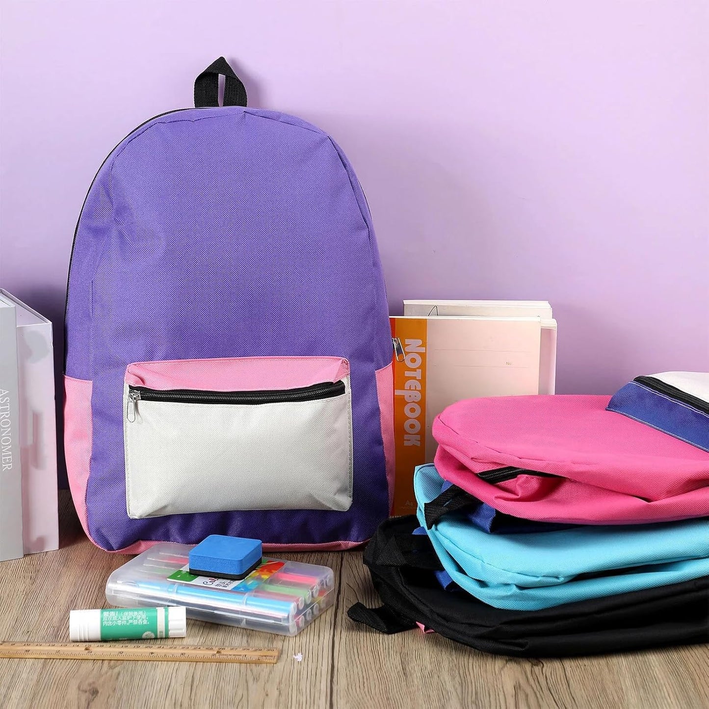 24 Pack Backpacks Bulk Backpack for School 17 Inch Bookbags Back