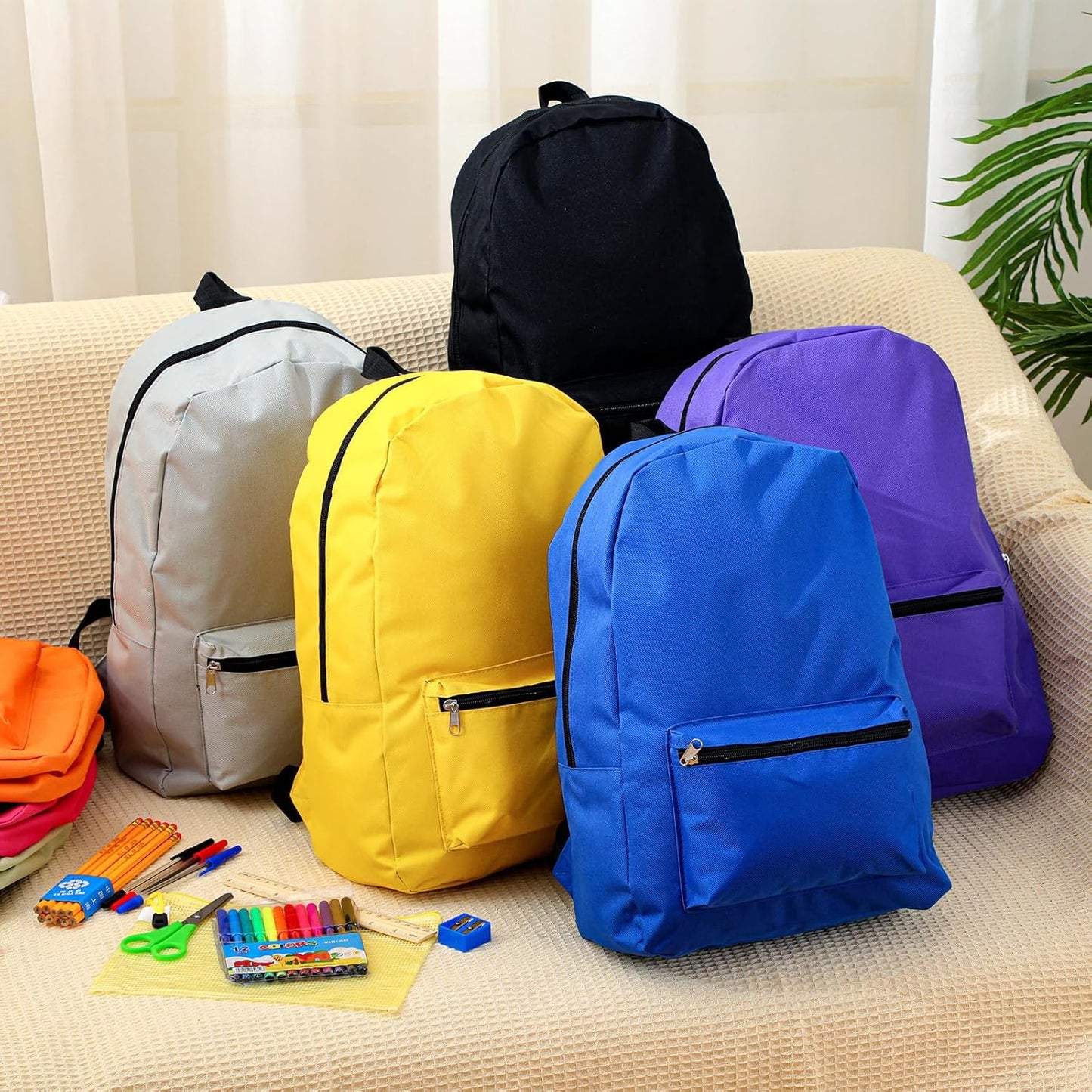 24 Pack Backpacks Bulk Backpack for School 17 Inch Bookbags Back