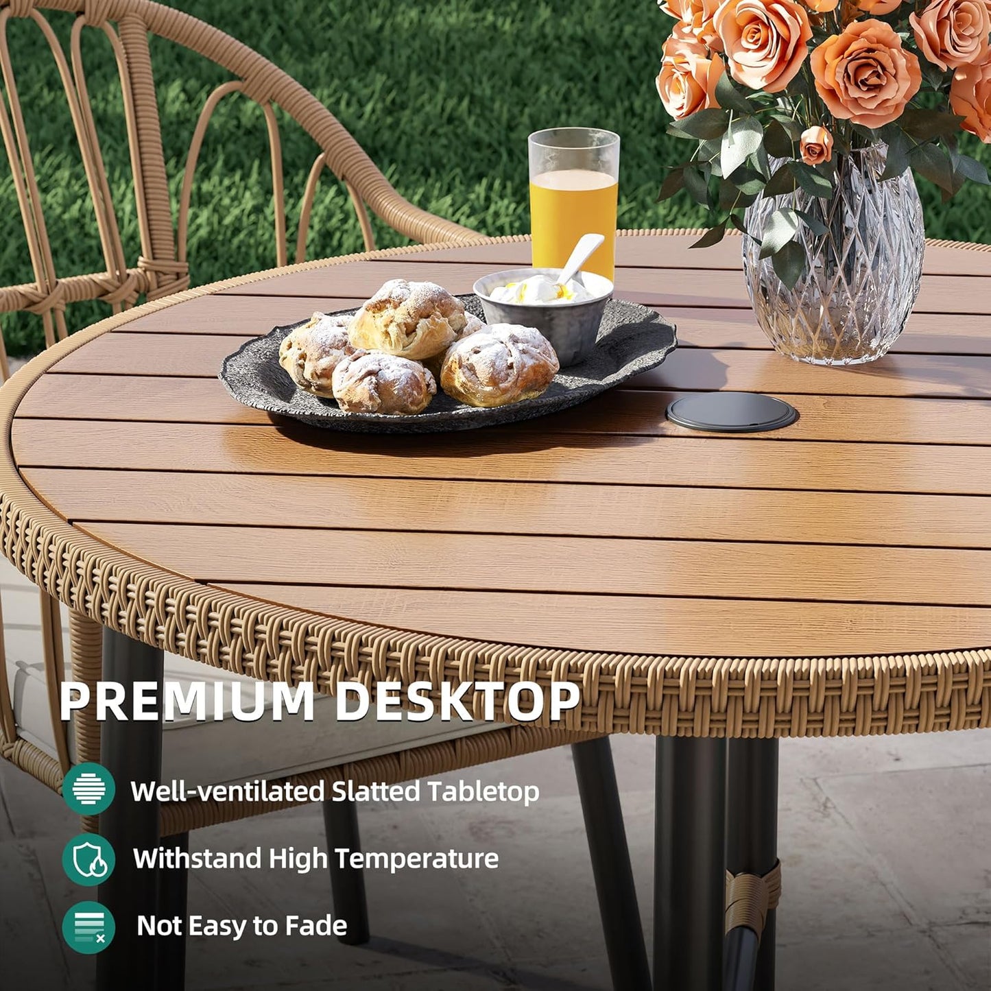 YITAHOME 5 Pieces Outdoor Patio Dining Table Chair Set
