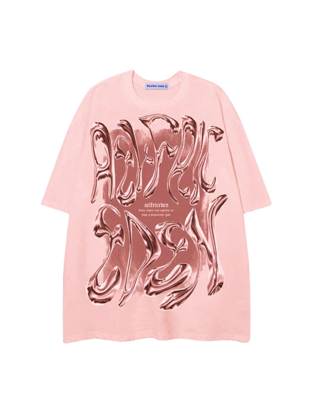 Metalic Graphic Tees Men Y2k Oversized T Shirts Women Vintage Tees Unisex Summer Tops
