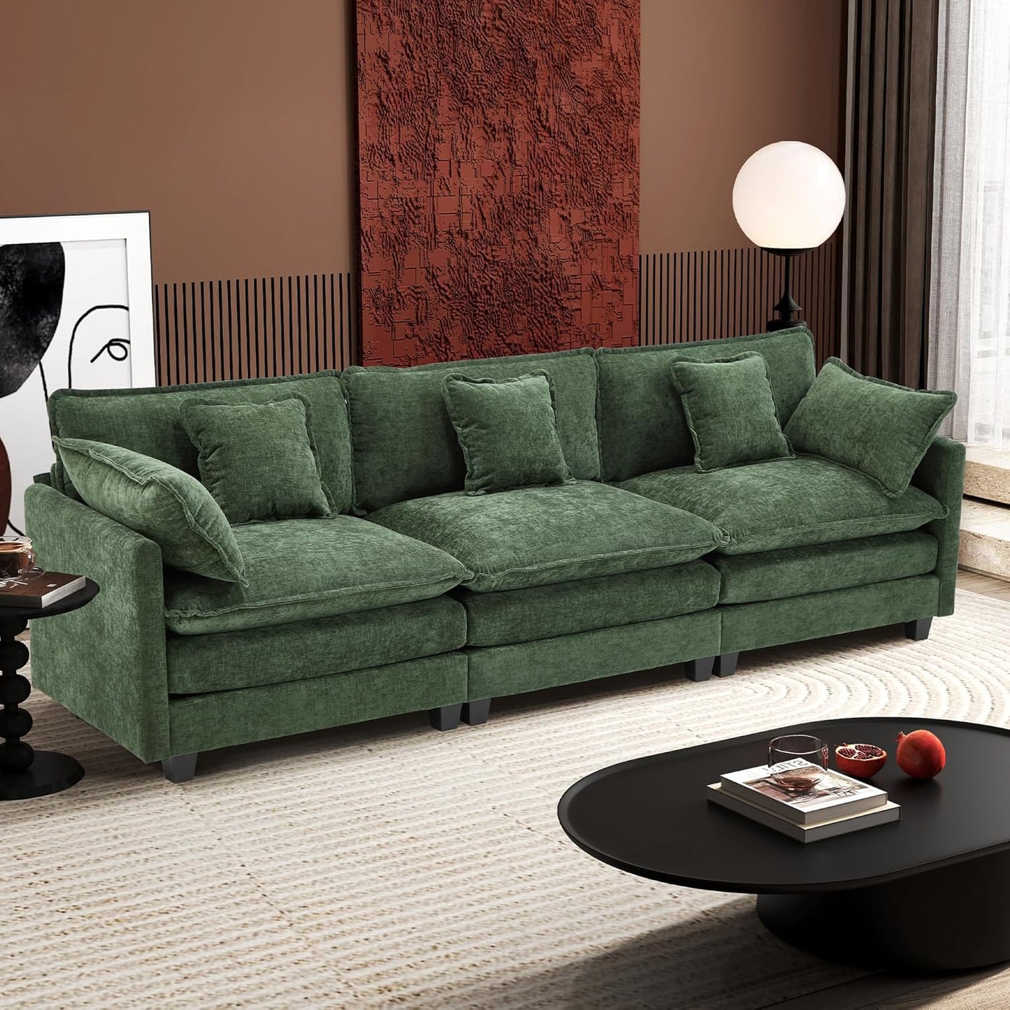 146" U-Shaped Modern Sofa Modular Sectional Cloud Couch