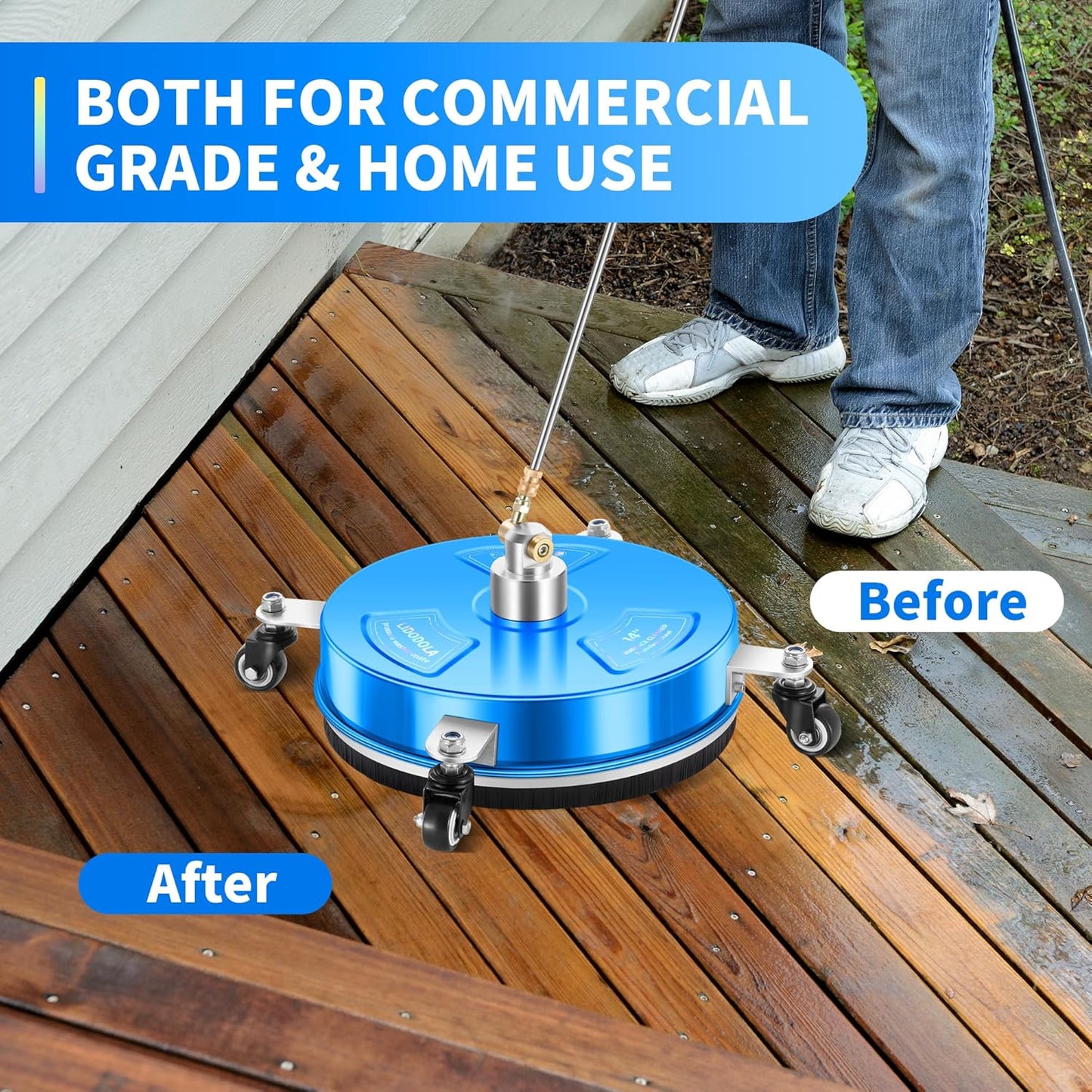 14" Pressure Washer Surface Cleaner with 4 Wheels