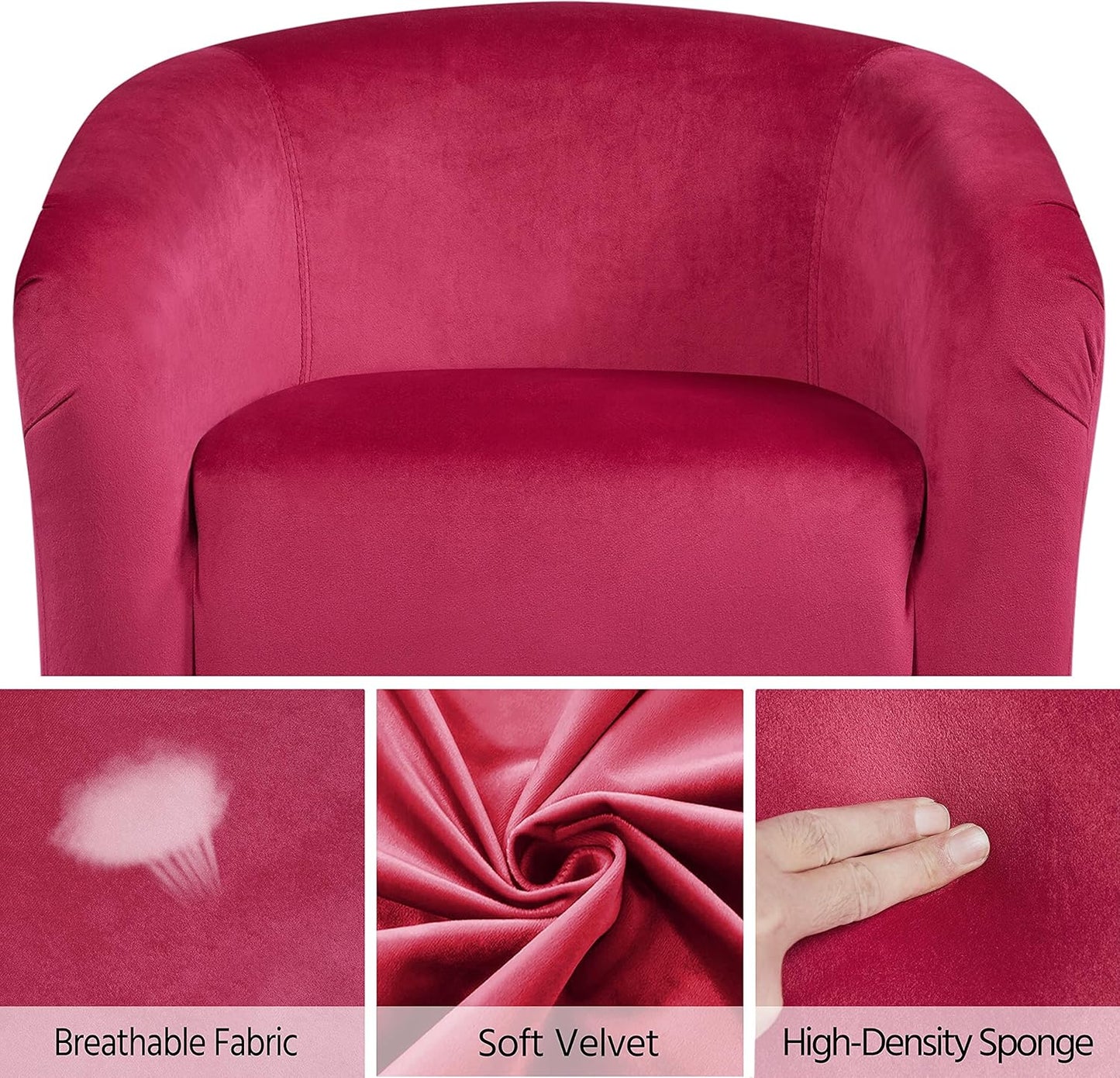 Yaheetech Accent Barrel Chair Boucle Fabric Club Chair