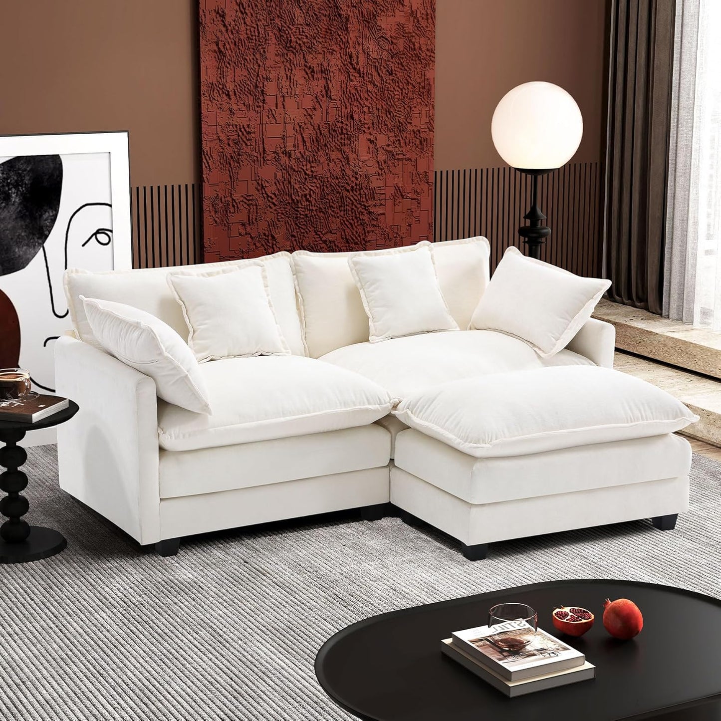 146" U-Shaped Modern Sofa Modular Sectional Cloud Couch