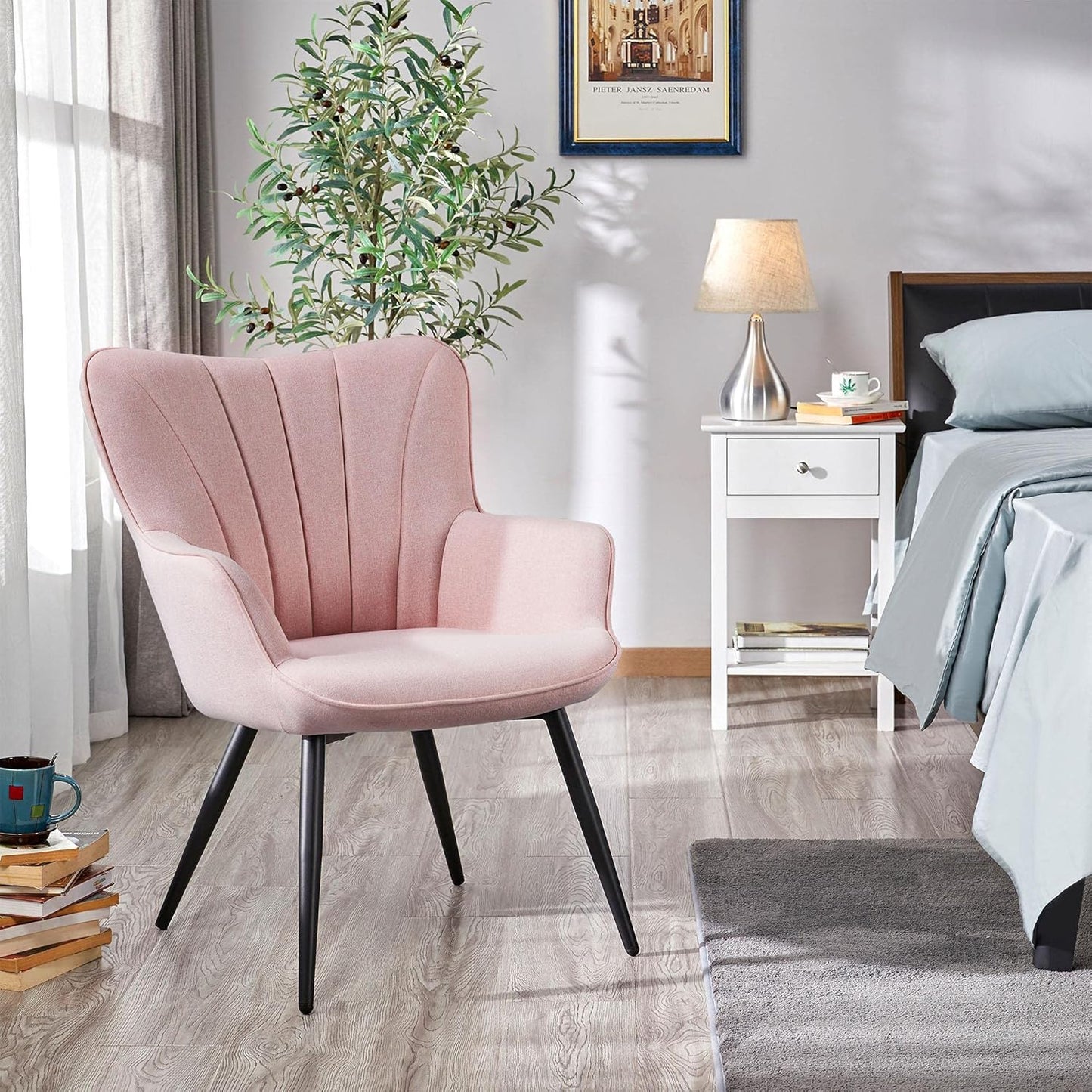Yaheetech PU Leather Armchair Modern Accent Chair with Metal Legs