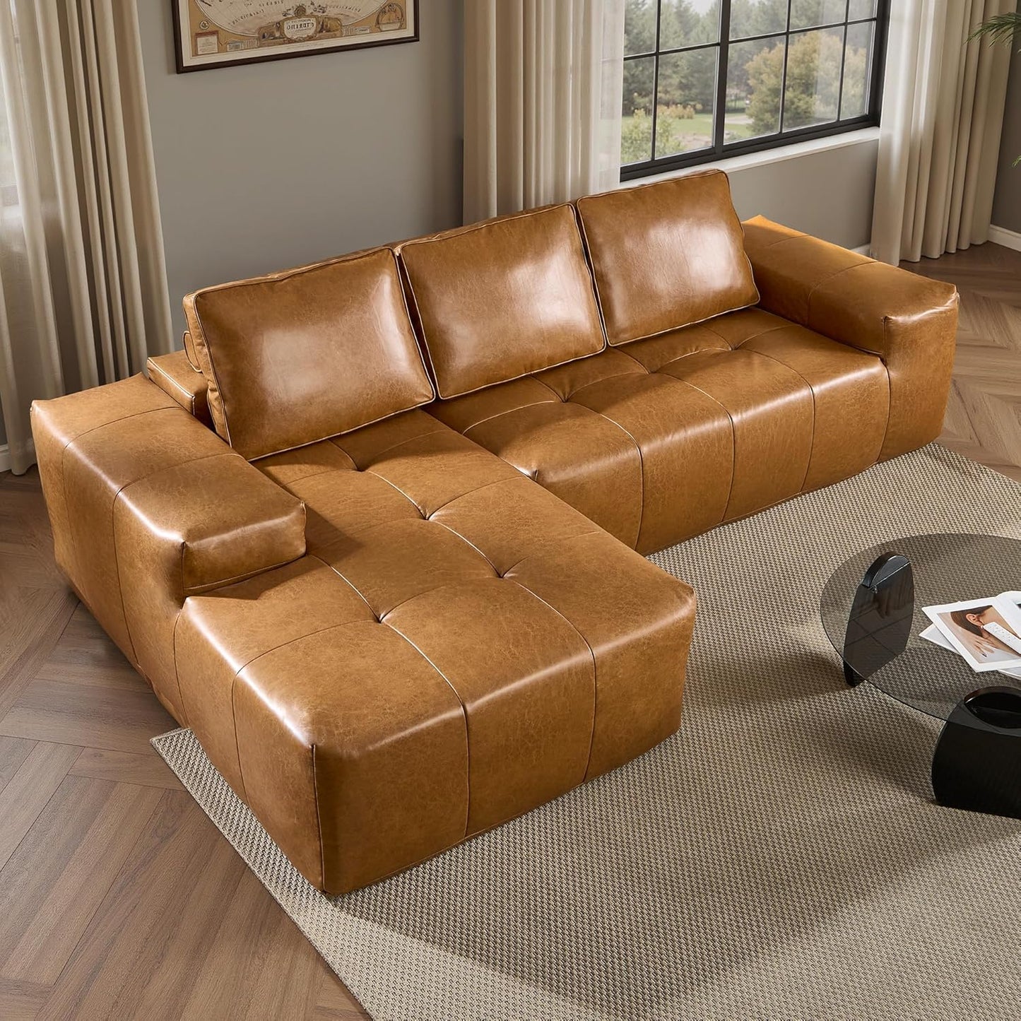 104" Cloud Sectional Couch with L-Shape Chaise
